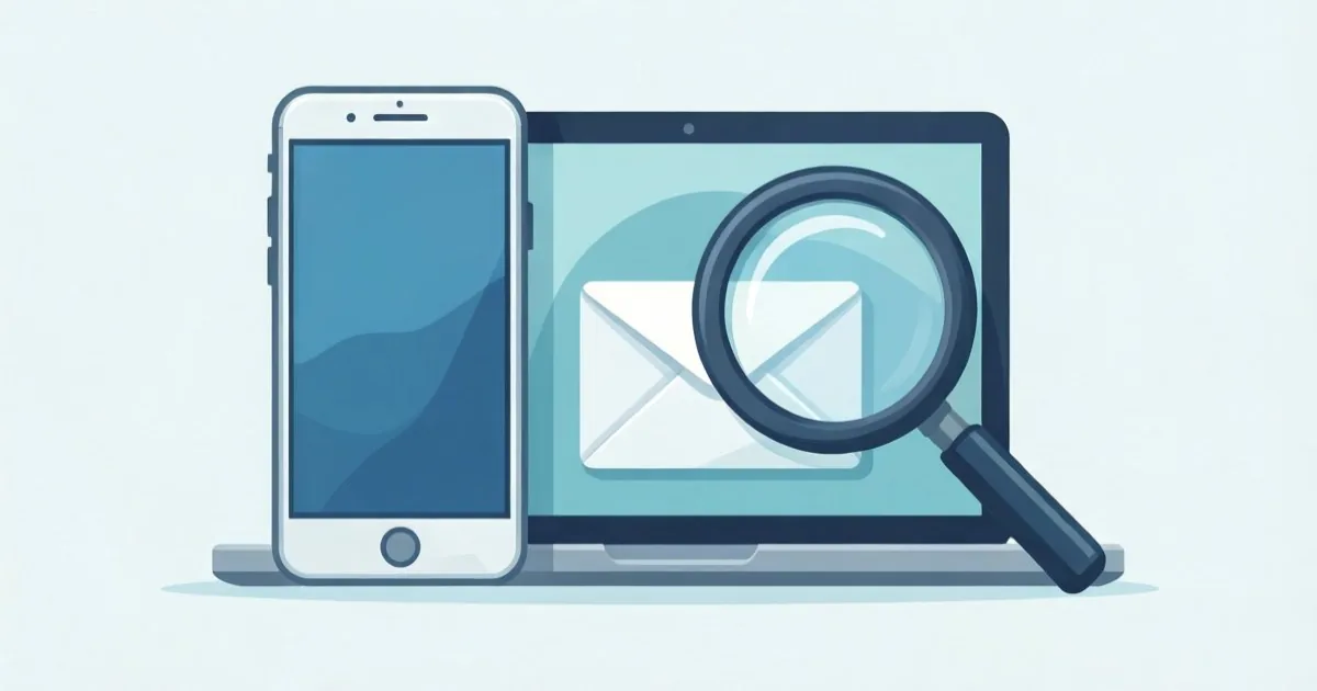 a person on the phone double-checking a suspicious email request while looking at a laptop, clean flat illustration, no text or logos