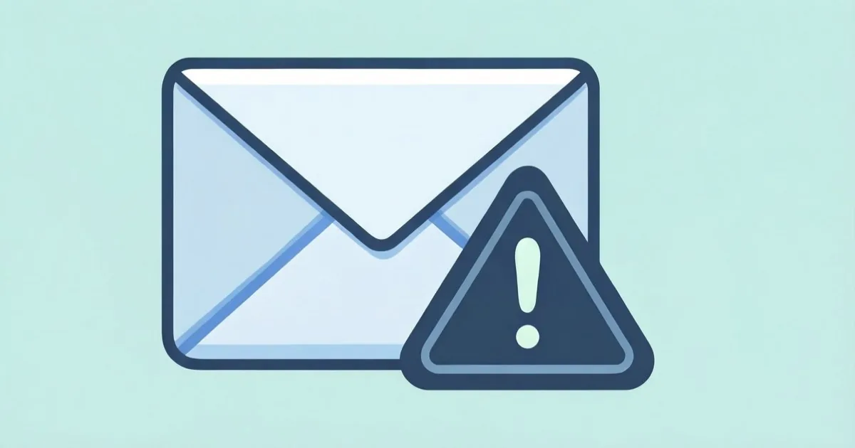 a newsroom email inbox icon with a warning symbol representing unauthorized access to a media organization system, clean flat illustration, no text or logos